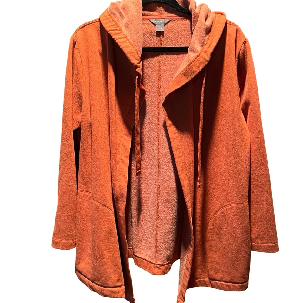 Eddie Bauer Burnt Orange Fleece  Hoodie Jacket